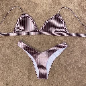 Zaful Striped Bikini Set